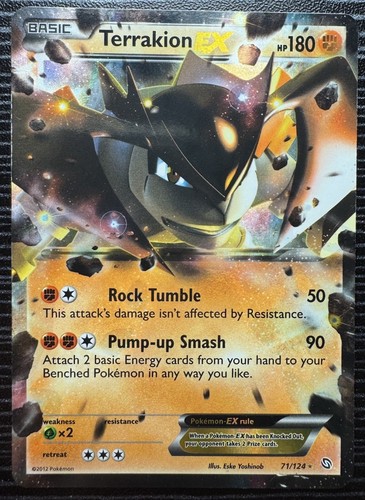 Terrakion EX 71/124 Holo - Dragons Exalted 2012 - Lightly Played Condition