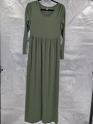 olive green maxi dress casual Casual Loose Pocket Long Dress Short Sleeve Split Maxi Dresses Green –  womenboutique