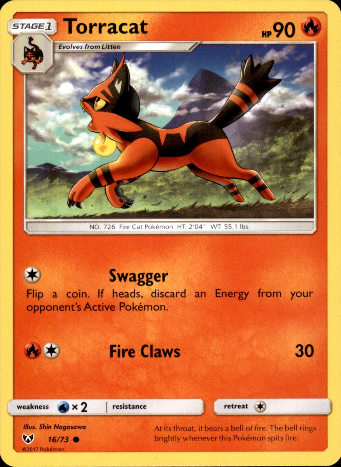 Torracat 16/73 Common - Pokemon Shining Legends - NM