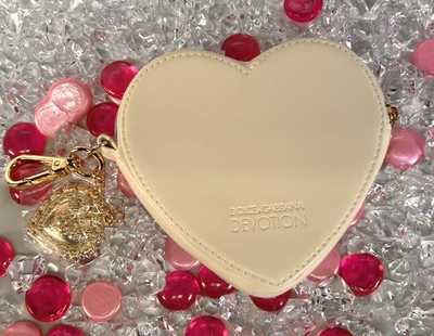  ️ Dolce & Gabbana Beauty Devotion Mini Pouch Heart Shape Beige 5 x4  New Promo