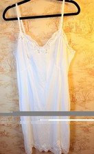 Vintage 1950s Gaymode White Nylon Full Slip Lace Trim Adjustable Straps Size 40