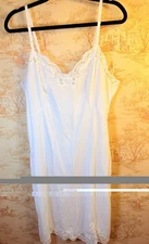 Vintage 1950s Gaymode White Nylon Full Slip Lace Trim Adjustable Straps Size 40