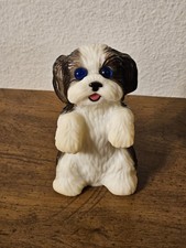Black/Brown/ White Dog Squeak Toy 4" Vintage 1950's SQUEAKER WORKS
