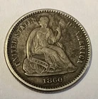 1860  Seated Liberty Half Dime Silver Lot 512