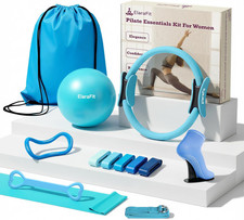 Home Pilates Ring and Ball Set for Women with 5 Resistance Bands 13 Inch Magic C