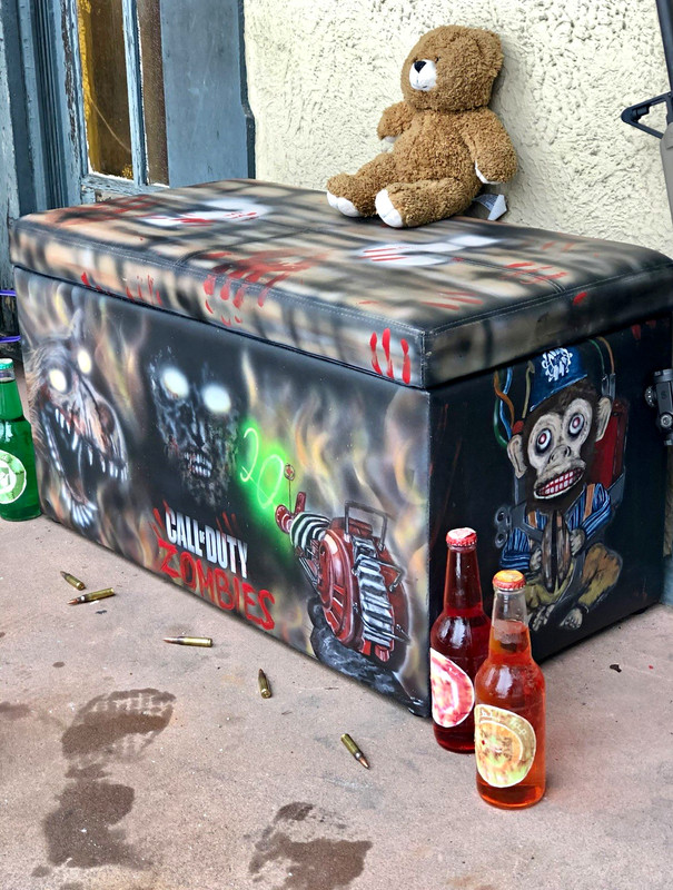 Storage box. Call of duty zombies inspired. Hand painted by Micah Spencer.