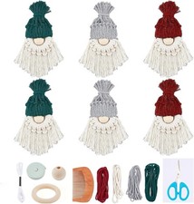 DIY Macrame Santa Gnomes Kit - 6 Set Holiday Decor with Instructions