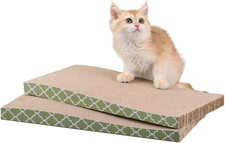 Cat Scratcher Cardboard Scratching Pads Scratch with Catnip 2PCS Reversible Corr