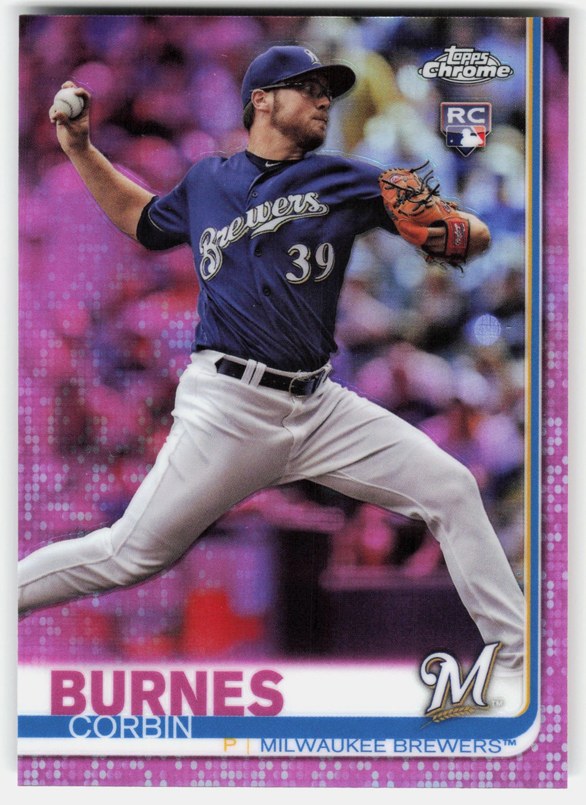 2019 Topps Chrome Pink Refractor Corbin Burnes Rookie #84 Milwaukee Brewers RC