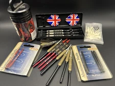 Lot of Darts & Parts Halex Aluminum Shafts, Soft Tip Darts, Flights Union Jack