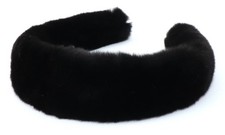 Bandeau En Fourrure De Visage En Velours De Nerz Noir Bijoux Alice