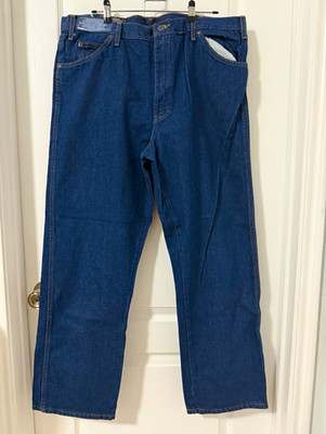 Dickies Men s Blue Dark Wash Denim Work Pants  Regular Fit Cotton 5-Pocket