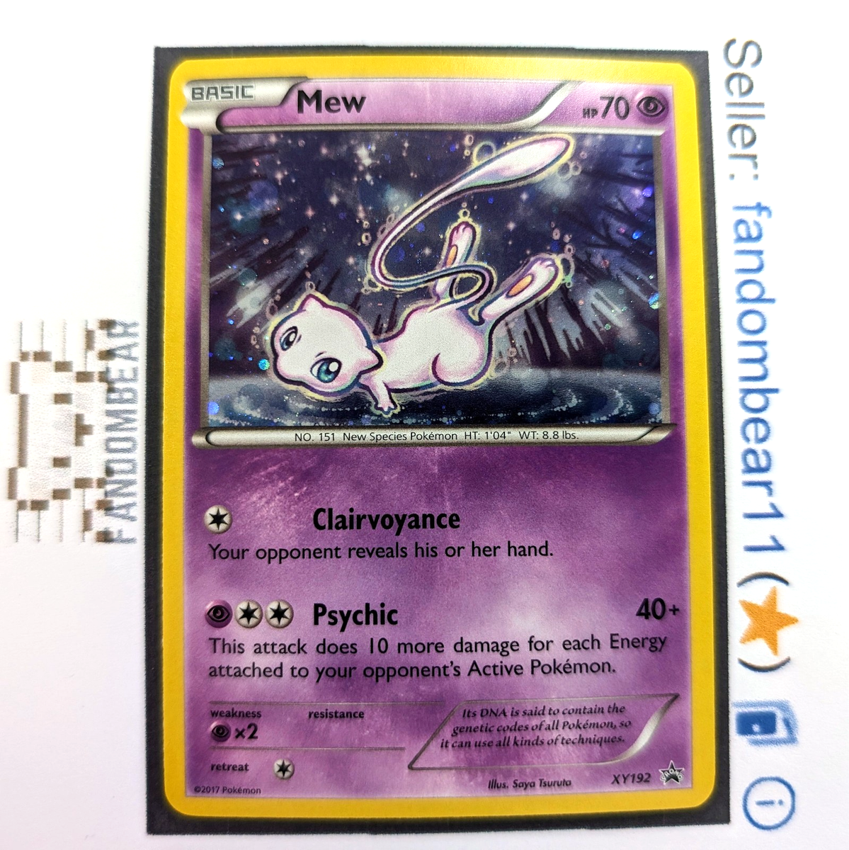 2017 MEW COSMOS HOLO Black Star PROMO card XY192 XY Pokemon TCG
