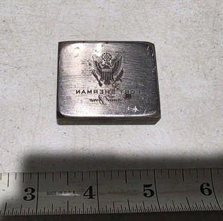 Vtg Letterpress Printing Block Solid Steel? Fort Sherman Canal Zone HEAVY