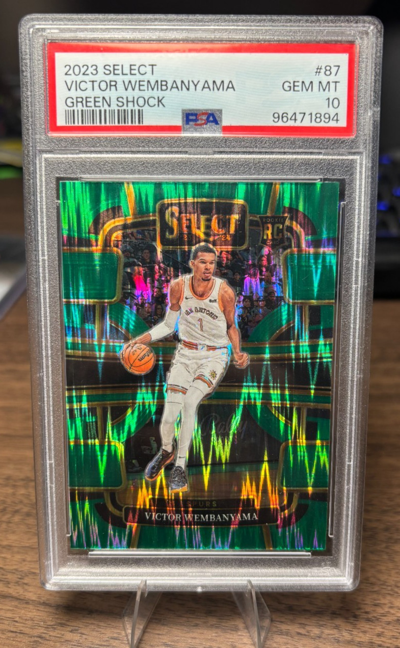 2023-24 Select Victor Wembanyama RC #87 Green Shock PSA 10 Spurs