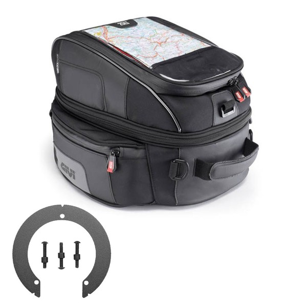 Givi Tankrucksack XS306Y + Flansch BF05 Schwarz 25 LT FüR Yamaha FJR 1300-image
