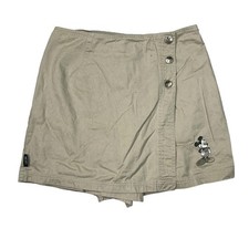 Disney Vintage 90s Embroidered Mickey Mouse Skort Skirt Khaki Tan Size 5