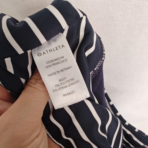 Leggings Athleta Contender 7/8 Powerlift blu navy righe bianche XS - Foto 9 di 11