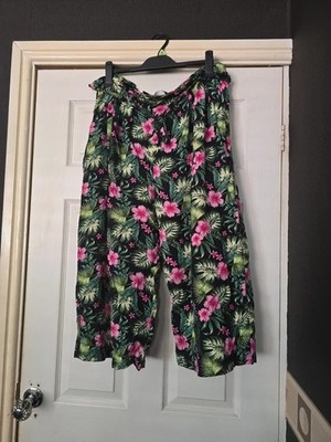 Pep&co tropical hareem cropped trousers size 18 summer holiday beach casual