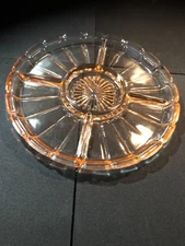 Vintage Pink Depression Hazel Atlas Pink Ribbon Pattern Condiment/Relish Tray 