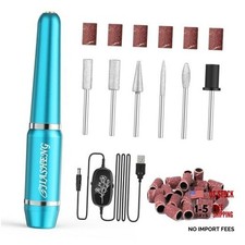USB Electric Nail Drill - Portable Electric Nail File for Acrylic Gel - Blue