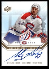 2008-09 UD Montreal Canadiens Centennial Habs INKS Stephane Richer Auto #HABS-SR