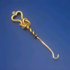 Antique Victorian Gold Plated Chatelaine Button Hook Nice Collectors Item