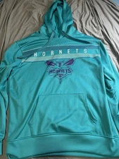 Charlotte Hornets UNK Hoodie Men's Size Large Teal W/ Drawstring NBA Sweatshirt