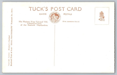 Juego de 5 postales vintage Tucks del rey Eduardo VIII y retrato real #1624 - Imagen 2 de 10