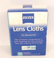ZEISS Pre-Moistened Lens Cleaning Wipes 90 Count 1 Box White 6x5 inches