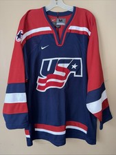 Vintage USA Hockey Jersey Mens Medium NHL Hockey Nike 2002 Olympics Sewn Logo