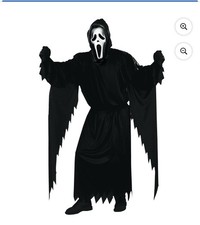 Fun World mens Adult Scream Ghost Face Costume, Black, One Size US