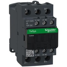 1pc SCHNEIDER ELECTRIC LC1D25JL Non-Reversing Contactor, 12VDC, 25A, 3P, DI