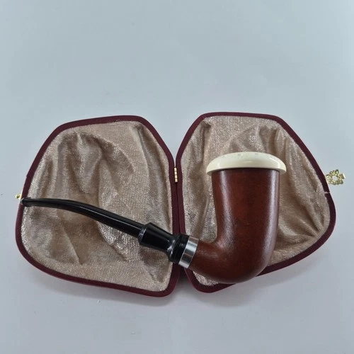 Calabash Mahogany Pipe handmade ornate block meerschaum bowl CPW Calabash 39