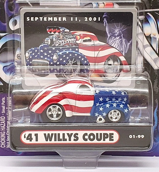 Muscle Machines 1/64 Scale 71151 02-35 - 1941 Willys Coupe - Stars & Stripes - Image 4 of 4