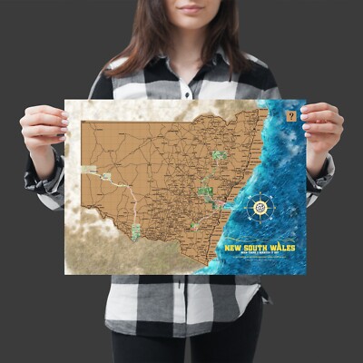 A3 Scratch Map of New South Wales - Travel Edition