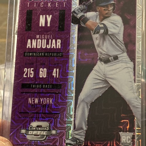 #’d/99 MT MIGUEL ANDUJAR PURPLE MOJO RC 2018 PANINI CHRONICLES CONTENDERS OPTIC - Afbeelding 4 van 4