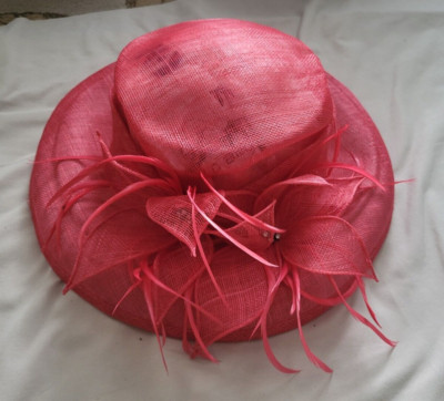 Swan Hat New York Kentucky Derby Wedding Special Occasion Red Mesh