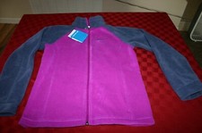 GIRLS COLUMBIA FULL ZIP UP FLEECE JACKET PURPLE BLUE LARGE 14-16 XG1026-532 NWT