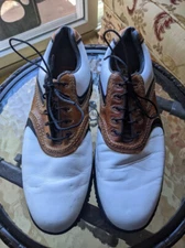 Footjoy Contour Series Golf Shoes Mens 91/2 Brown White Leather 54002