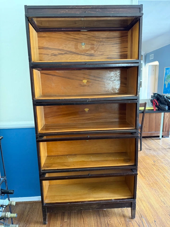 Librería antigua de caoba de 5 secciones Macey estantes para abogados Foto 3 de 4