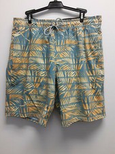 Hang Ten Men's Elastic Waist Drawstring Swim Shorts, Sunset Palms, XL