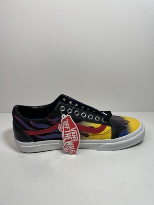 Vans ''OFF THE WALL'' Old Skool Racer Black/Red Men's Size 7.5 Lace Up Sneakers