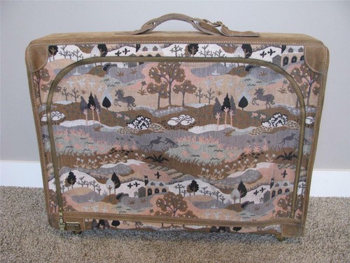 Suede Vintage 5 Piece Luggage Set 