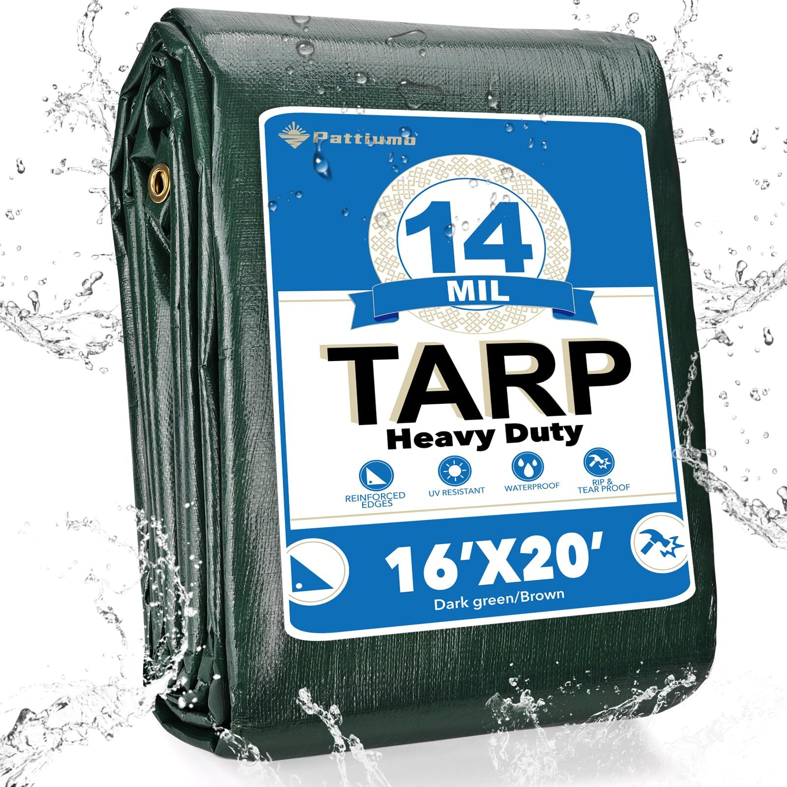 Tarp Waterproof 16' X 20', Heavy Duty Tarps Waterproof 14 Mil Waterproof Tarp...