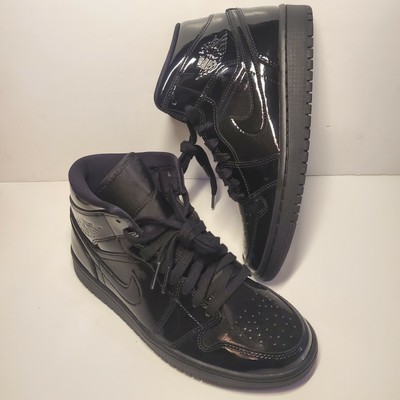 Wmns Air Jordan 1 Mid Patent SE Triple Black