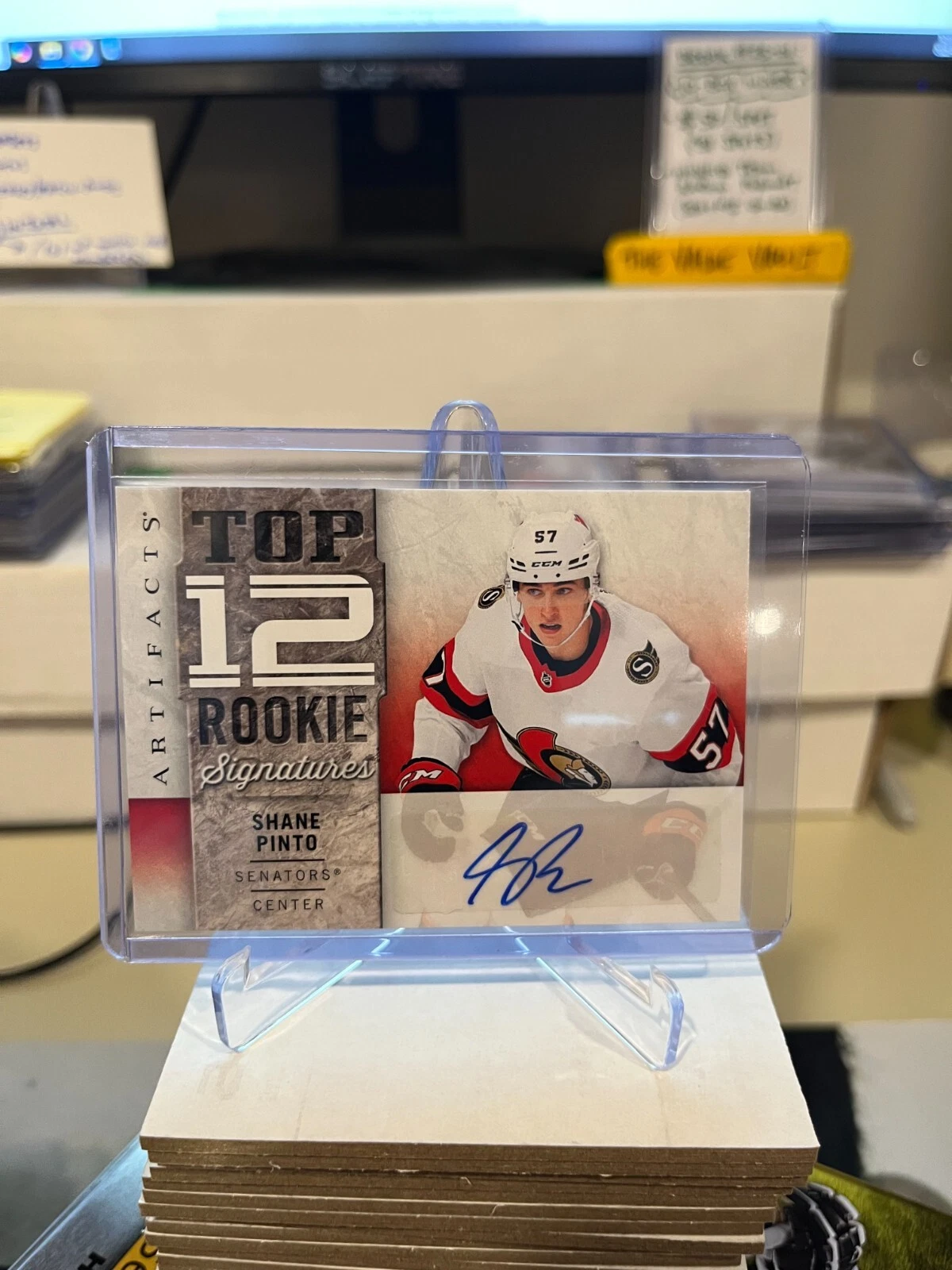 2021-22 Upper Deck Artifacts Top 12 Rookie Signatures Shane Pinto Auto RS-SP OTT