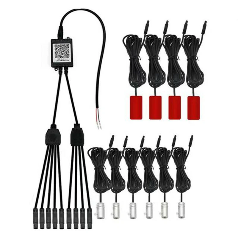 Car Ambient Interior Strip Light Sound Control RGB Atmosphere Decorative EL Lamp - Image 3 of 4