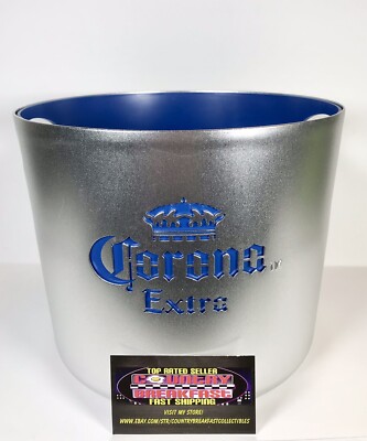 Corona Extra Cerveza Metal Plastic Ice Beer Bucket 10x8  - Brand New!