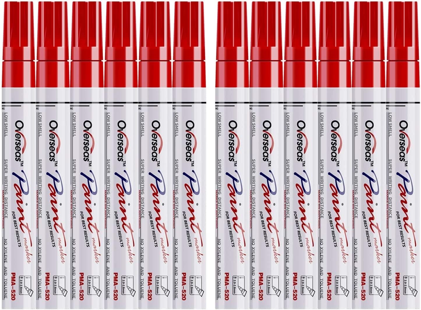 Red Paint Pens Paint Markers 12 Pack Waterproof Oilbased Paint Pen Set Quick Dry